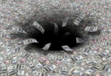 money pouring into black hole