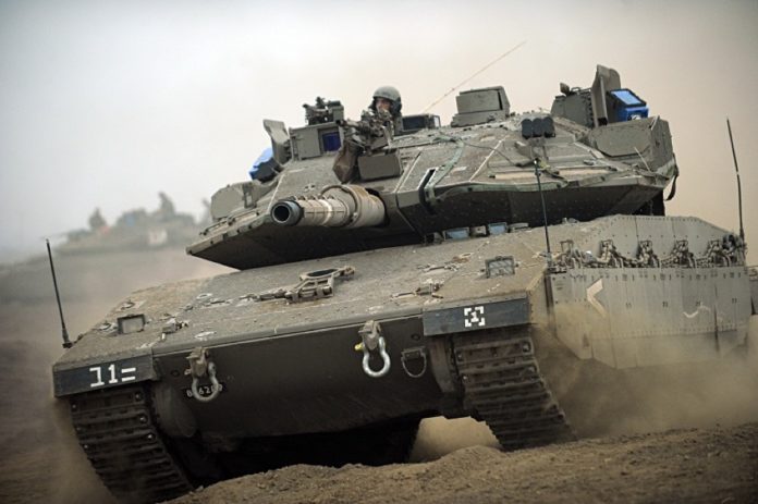 IDF Merkava Mk4 tank with Trophy APS (