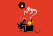 Sprawling, fragmented data is a ticking time bomb. Here’s how to defuse it Illustration of ransomware ghost coming out of someone's locked PC to demand money
