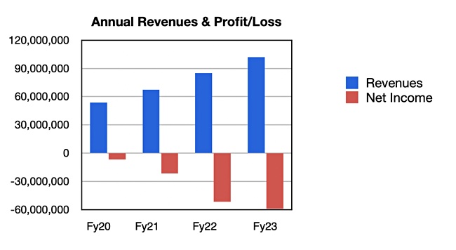 Backblaze annual revenues, profits